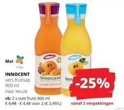 Spar Innocent vers fruitsap aanbieding
