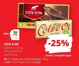 Spar Côte d'or tabletten aanbieding