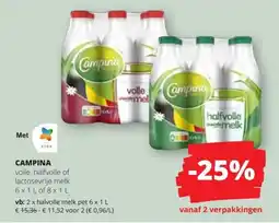 Spar Campina volle, halfvolle of lactosevrije melk aanbieding