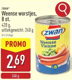 ALDI Zwan Weense worstjes aanbieding