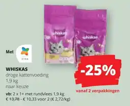 Spar Whiskas droge kattenvoeding aanbieding