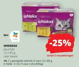 Spar Whiskas pouches aanbieding