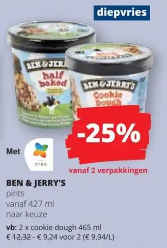 Spar Ben & Jerry's pints aanbieding