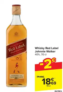 Carrefour Johnnie Walker Whisky Red Label 40% aanbieding