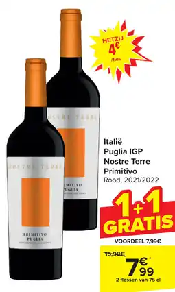 Carrefour IGP Nostre Terre Primitivo aanbieding