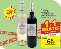 Carrefour Vin de Pays d'Oc Côtes du Ceressou aanbieding