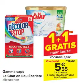 Carrefour Gamma caps Le Chat en Eau Écarlate aanbieding