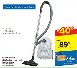 Carrefour Rowenta Stofzuiger met zak RO39Z7EA aanbieding