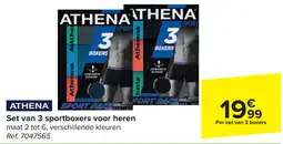 Carrefour Athena set van 3 sportboxers voor heren aanbieding
