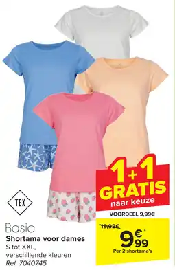 Carrefour Basic Shortama voor dames aanbieding