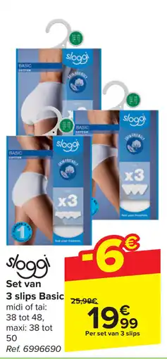 Carrefour Sloggi Set van 3 slips Basic aanbieding