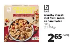 Spar Crunchy muesli met fruit, zaden en hazelnoten aanbieding