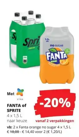 Spar Fanta of Sprite aanbieding