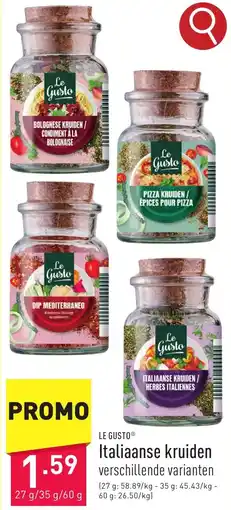 ALDI Le Gusto Italiaanse kruiden aanbieding