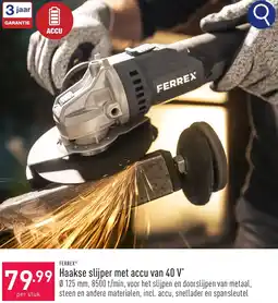 ALDI Ferrex Haakse slijper met accu van 40 V aanbieding