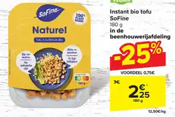 Carrefour SoFine Instant bio tofu aanbieding