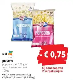 Spar Jimmy's popcorn zoet aanbieding
