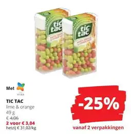 Spar Tic tac aanbieding