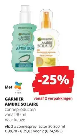 Spar Garnier ambre solaire aanbieding
