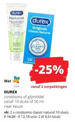 Spar Durex condooms of glijmiddel aanbieding