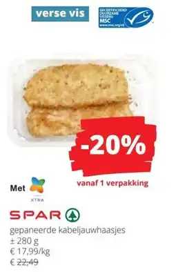 Spar Spar gepaneerde kabeljauwhaasjes aanbieding