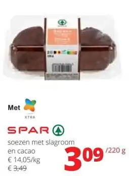 Spar Spar soezen met slagroom en cacao aanbieding
