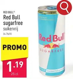ALDI Red Bull sugarfree suikervrij aanbieding