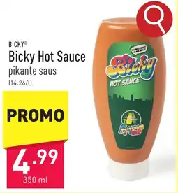 ALDI Bicky Hot Sauce pikante saus aanbieding