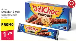 ALDI Délichocⓡ Choco'bar, 5-pack aanbieding
