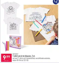 ALDI Paw patrol® T-shirt om in te kleuren, 2 st. aanbieding
