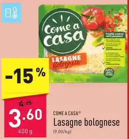 ALDI Come a casaⓡ Lasagne bolognese aanbieding