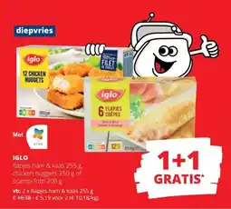 Spar Iglo flapjes ham & kaas aanbieding