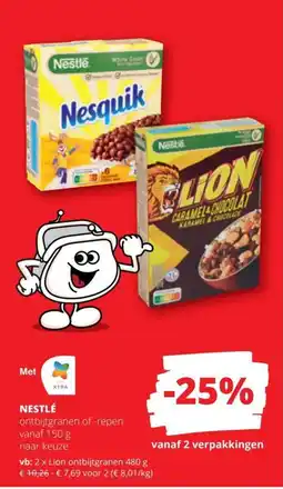 Spar Nestlé ontbijtgranen of repen aanbieding