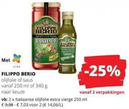 Spar Filippo Berio olijfolie of saus aanbieding