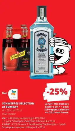 Spar Schweppes selection of Bombay aanbieding