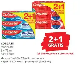 Spar Colgate tandpasta aanbieding