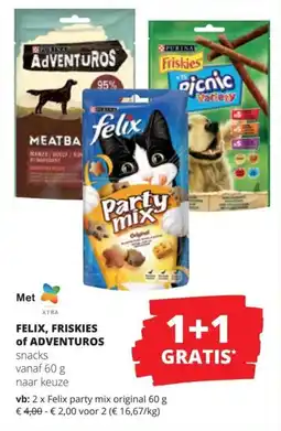 Spar Felix, Friskies of Adventuros aanbieding