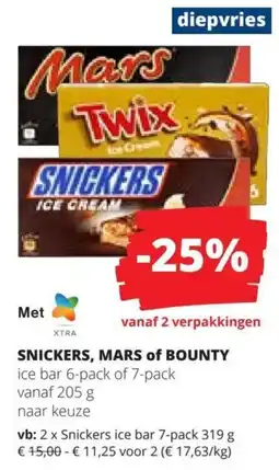 Spar Snickers, Mars of Bounty aanbieding