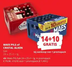 Spar Maes Pils of Cristal Alken Bak aanbieding