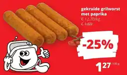 Spar Grilworst met paprika aanbieding