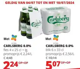 Spar Carlsberg 0,0% fles aanbieding
