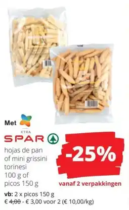 Spar Hojas De Pan of Mini Grissini Torinesi of Picos aanbieding