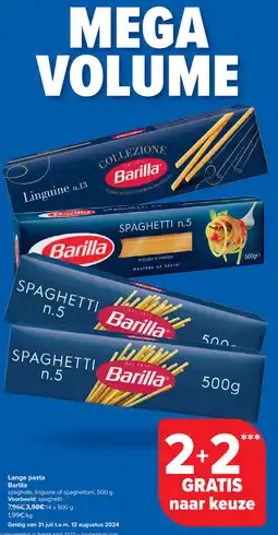 Carrefour Lange Pasta Barilla aanbieding