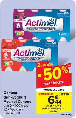 Carrefour Gamma Drinkyoghurt Actimel Danone aanbieding