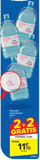 Carrefour Natuurlijk Mineraalwater Evian aanbieding