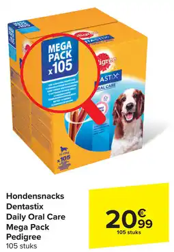 Carrefour Hondensnacks Dentastix Daily Oral Care Mega Pack Pedigree aanbieding