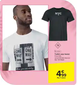 Carrefour Basic T-shirt voor heren aanbieding