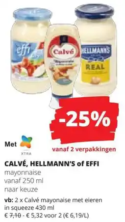 Spar Calvé, Hellmann's of Effi mayonnaise aanbieding