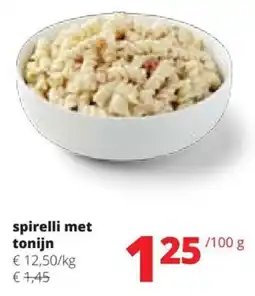 Spar Spirelli met Tonijn aanbieding
