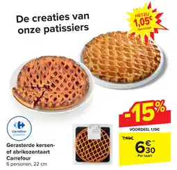 Carrefour Gerasterde kersen of abrikozentaart Carrefour aanbieding